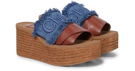 chloe woody platform sandals